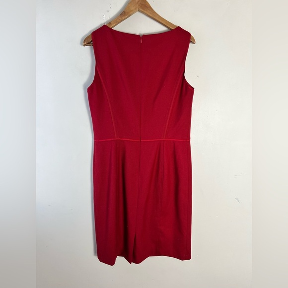 Brooks Brothers Women's Red Wool Blend Stretch Sheath Dress Size 12 Office Work - Picture 2 of 12